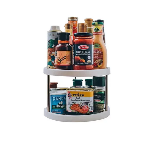 Organizador Estante Especiero Giratorio De 2 Niveles Cocina