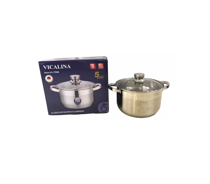 Olla Cacerola De Acero Con Tapa Vicalina Vl-7016 8,5lts