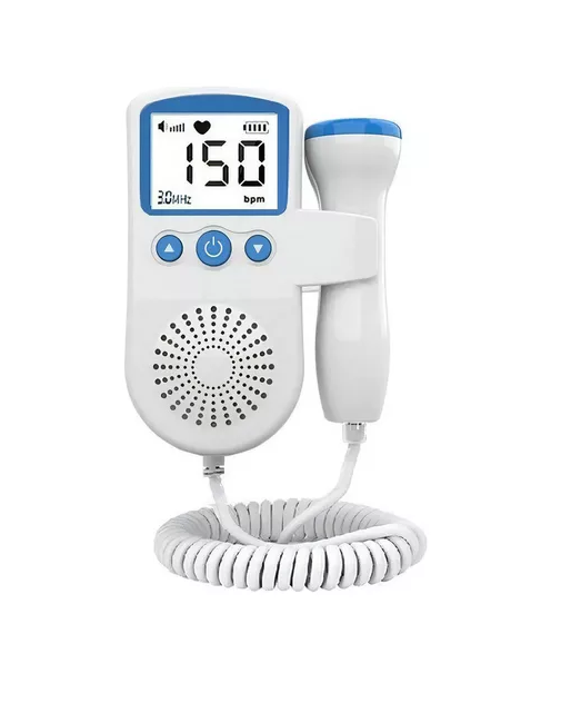 Monitor de frecuencia cardíaca Doppler fetal de color azul