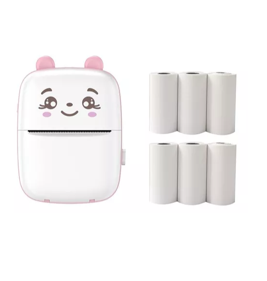 Mini Impresora Térmica Portátil Gatita Bluetooth + 1 Rollo Color Rosa