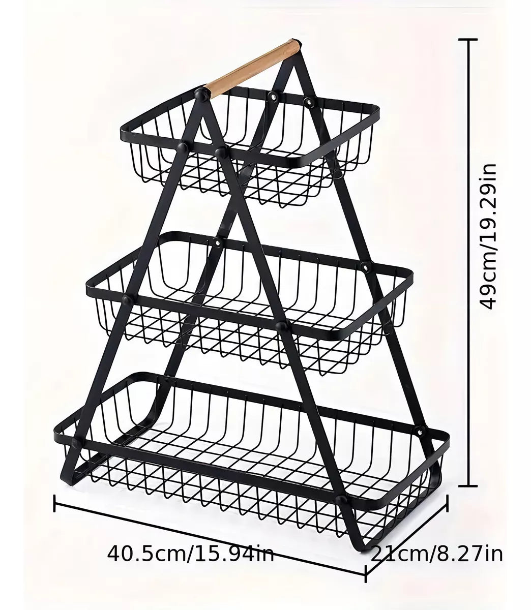 Cesta Para Frutas/Vegetales - 3 Niveles