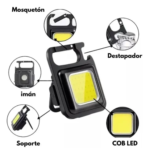Mini llavero de emergencia con abridor de linterna táctica LED
