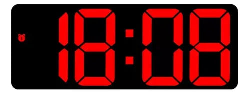 Reloj Despertador Digital Led De Escritorio, Despertador Con Color Negro/Rojo