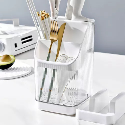 Escurridor De Cubiertos Organizador De Utensilios De Cocina Color Blanco