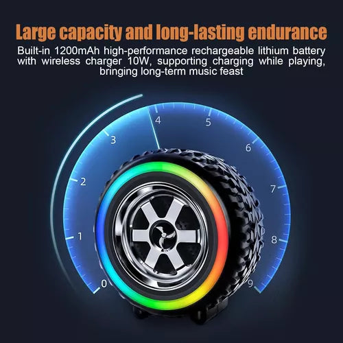 Parlante Neumático Luces Rgb Portátil Recargable Bluetooth