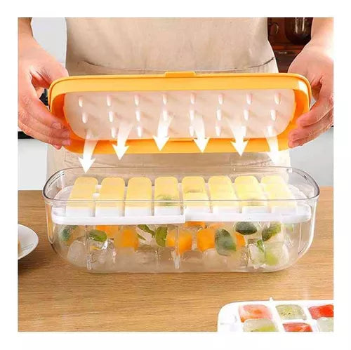 Bandeja De Hielo Cubetera Con Almacenamiento 2 Niveles