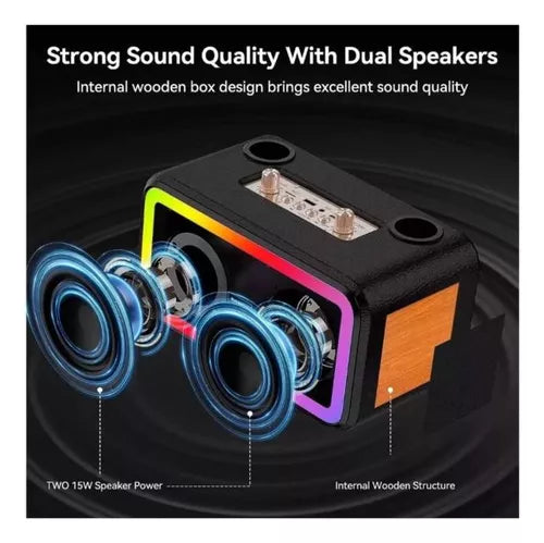 Parlante Estéreo Máquina Karaoke Con Micrófonos Mk-3201