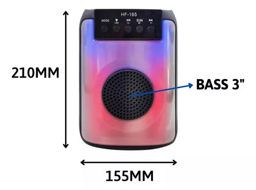 Parlante Inalámbrico Rgb Rl-321 Con Bluetooh Color Negro