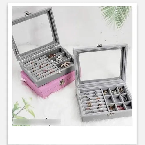 Joyero Caja Exhibición Estuche Organizador De Joyas Ld-1016 Color Gris