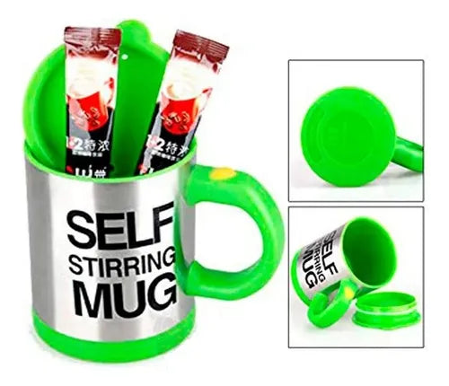 Vaso Taza Café Agitador Eléctrico Mugs Mezclador Color Verde Self Stirring Mug