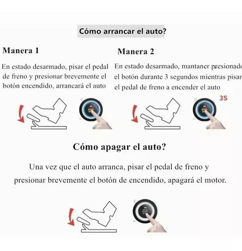 Boton Encendido Arranque Antirrobo Start Stop Para Autos