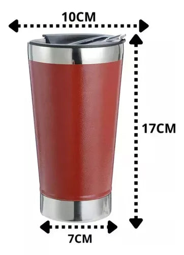 Vaso Térmico Acero Bebidas Frías Calientes Con Destapador