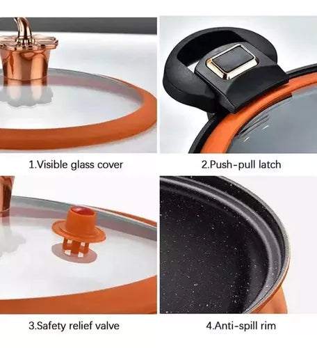Olla De Micro Presión Antiadherente Guisos Calabaza 7
