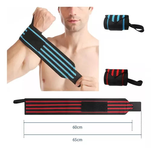 Muñequeras Elásticas Ajustable Deportiva Pesas Gym Crossfit