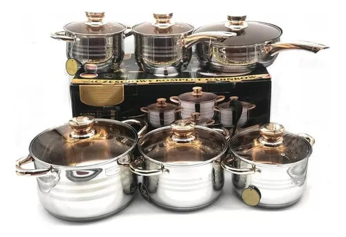 Batería De Cocina Juego De Ollas 12 Piezas