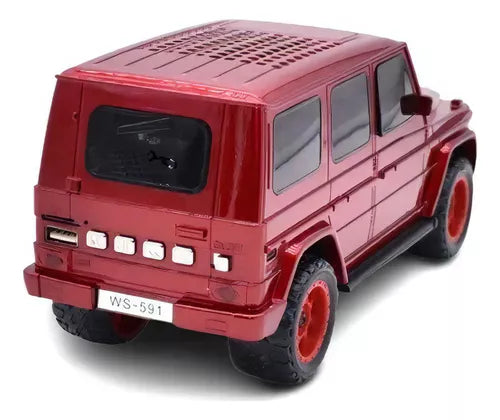 Mini Parlante En Forma De Coche Con Luces Bluetooth Wd-591 Color Rojo