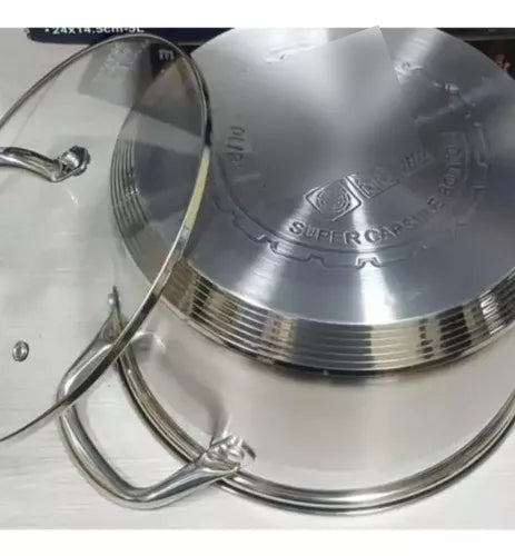 Cacerola Olla Acero Inoxidable 24 Cm 6.3lts