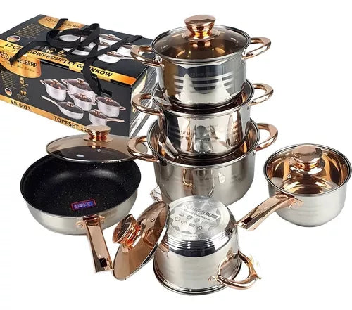 Batería De Cocina Juego De Ollas 12 Piezas