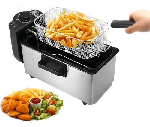 Freidora De Aceite De 3l Raf Eléctrica 2000w Color Plateado Frecuencia 60hz