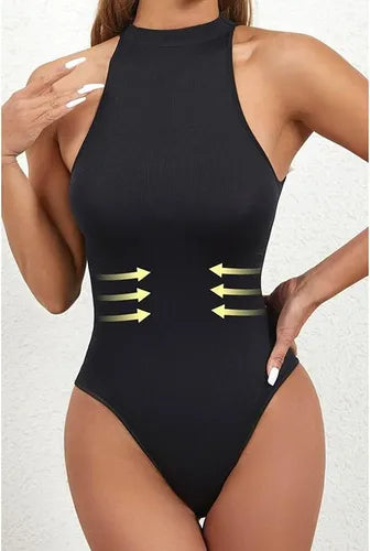 Body Con Cuello Alto Para Mujer Sin Mangas Ajustado