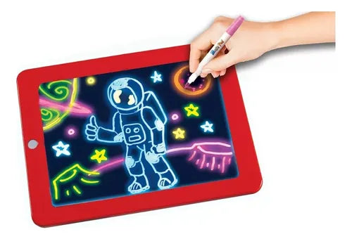 Pizarra Mágica Led Para Niños Ingenio Plumones Plantillas