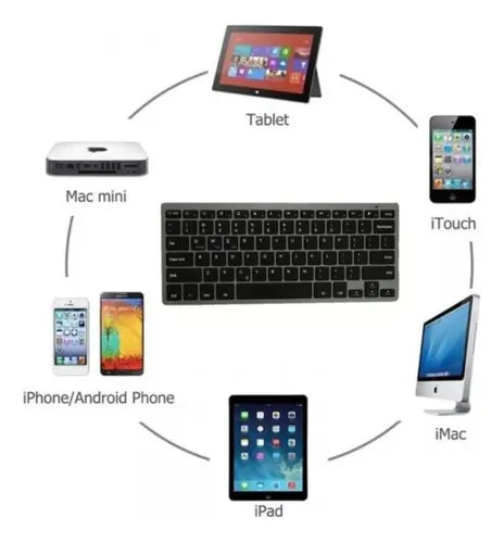 Teclado Inalámbrico Bluetooth Recargable Weibo Wb-8055