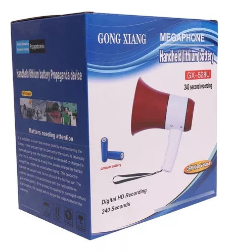 Megáfono 35w Recargable Usb Grabación De 240 Seg Gx-528u
