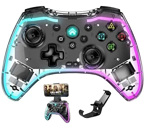 Control Gamepad Transparent Compatible Androidios Switch Pc Color Negro