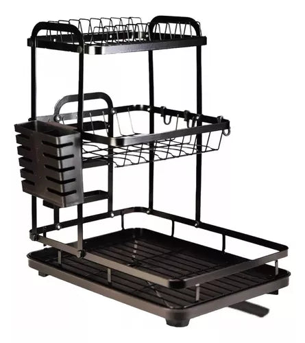 Escurridor De Platos Secador Con Bandeja 3 Niveles Mj-3042