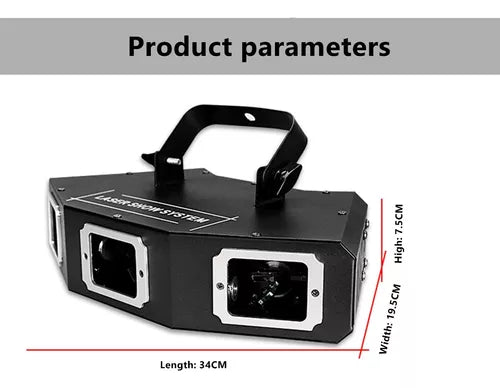 Luz Láser 3 Cabezales Rgb Para Escenarios Discotecas Fiestas