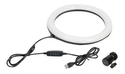 Aro De Luz Led 26 Cm Con Trípode 2 Metros Color De La Estructura Negro/o
