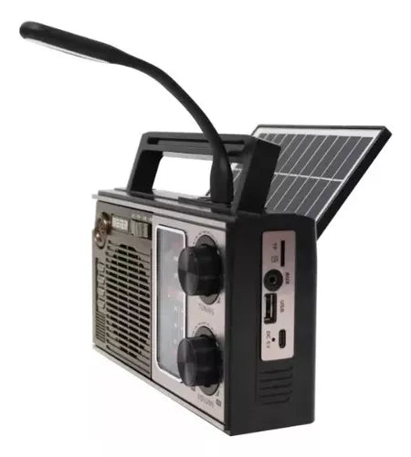 Radio Vintage Retro Panel Solar + Luz + Aux + Usb Irm-12671