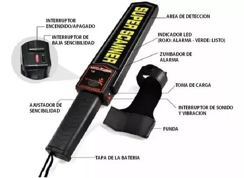 Detector De Metal De Mano Paleta Scanner