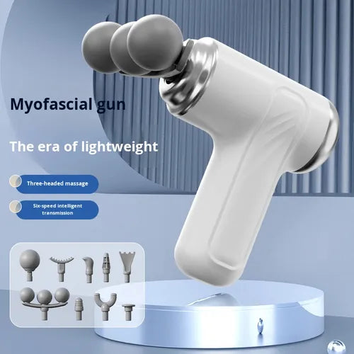 Pistola Masajeador Fascial 9 Cabezales En 1 Recargable Usb