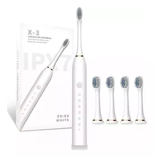 Cepillo Dental Eléctrico Sónico Recargable 4 Cabezales