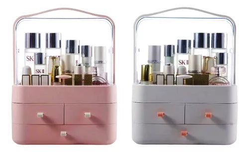 Caja Organizador De Cosméticos Maquillaje Portátil Multiuso Color Blanco