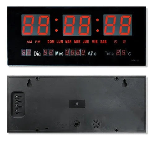 Reloj Digital Led Pared Alarma Calendario Temperatura