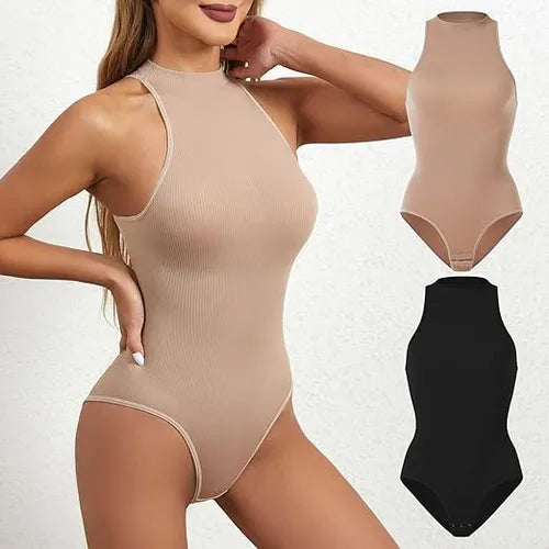 Body Con Cuello Alto Para Mujer Sin Mangas Ajustado