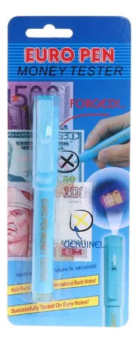 Bolígrafo Detector De Billetes Falsos Lápiz Luz Uv Color Celeste