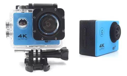 Cámara De Acción Sports 4k Ultra Hd 12mp Impermeable 30mts Color Azul
