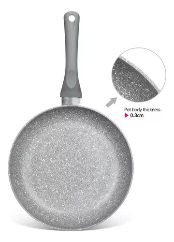Sartén Redondo Recubierto De Granito Gris 26cm Momcoc