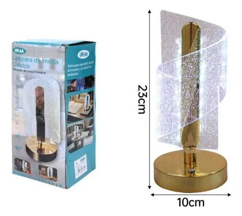 Lámpara De Mesa Decorativa Lujosa Usb Acrílico En Espiral