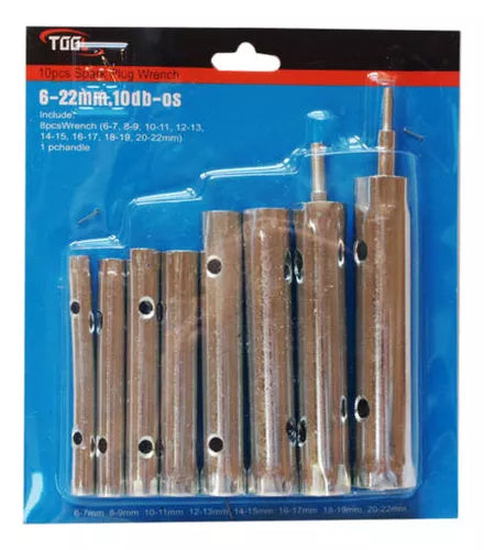 Set Llaves Saca Bujías Hexagonal 6mm A 22mm 10 Pcs
