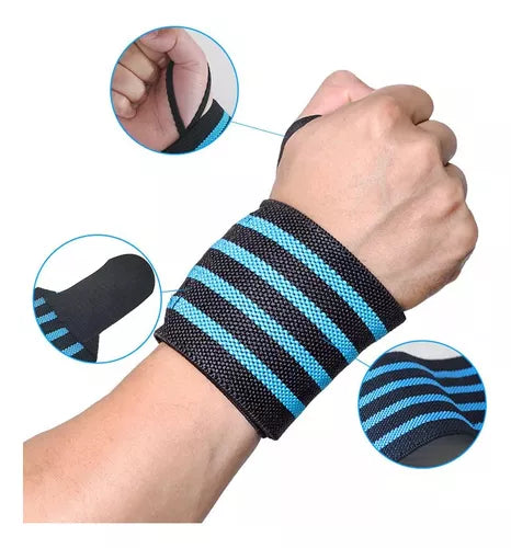 Muñequeras Elásticas Ajustable Deportiva Pesas Gym Crossfit