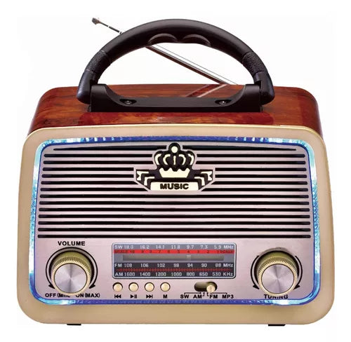 Radio Portátil Recargable Am Fm Sw Usb Tf Mp3 Irm-09027
