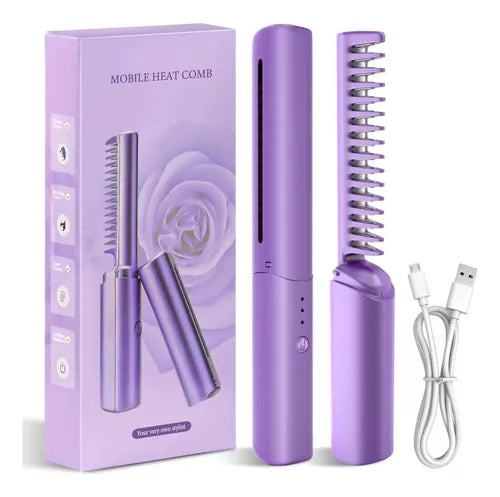 Mini Peine Alisador De Pelo Inalámbrico Portátil Recargable