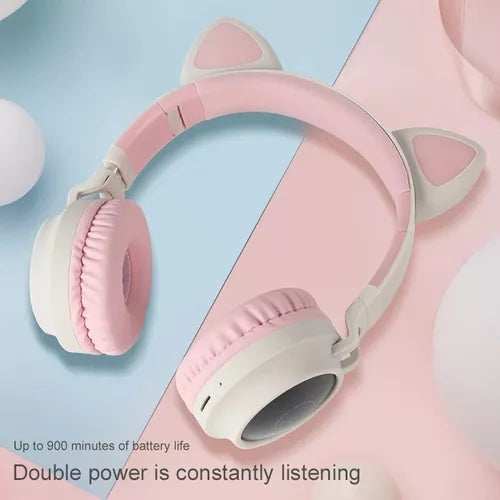 Audífonos Bluetooth Inalámbricos Para Niños Led Gamer Gato