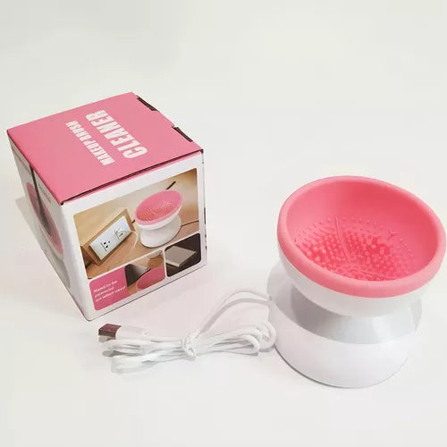 Limpiador De Brochas De Maquillaje Eléctrico Cepillo Brochas Color Blanco