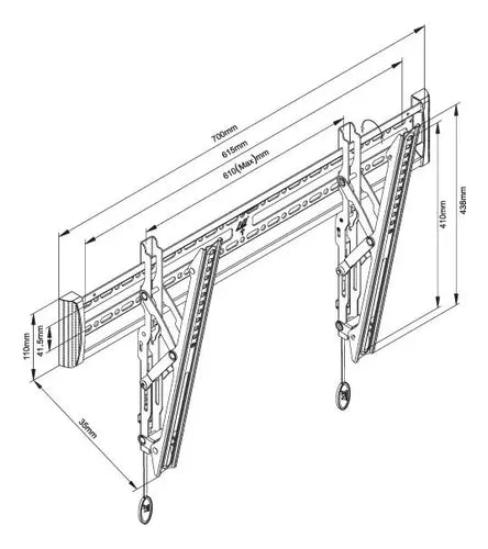 Soporte De Tv Fijo Inclinable Ergonómica De 32 A 65 Pulgadas