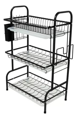 Escurridor De Platos Seca Cubiertos Metal 3 Niveles Mesada